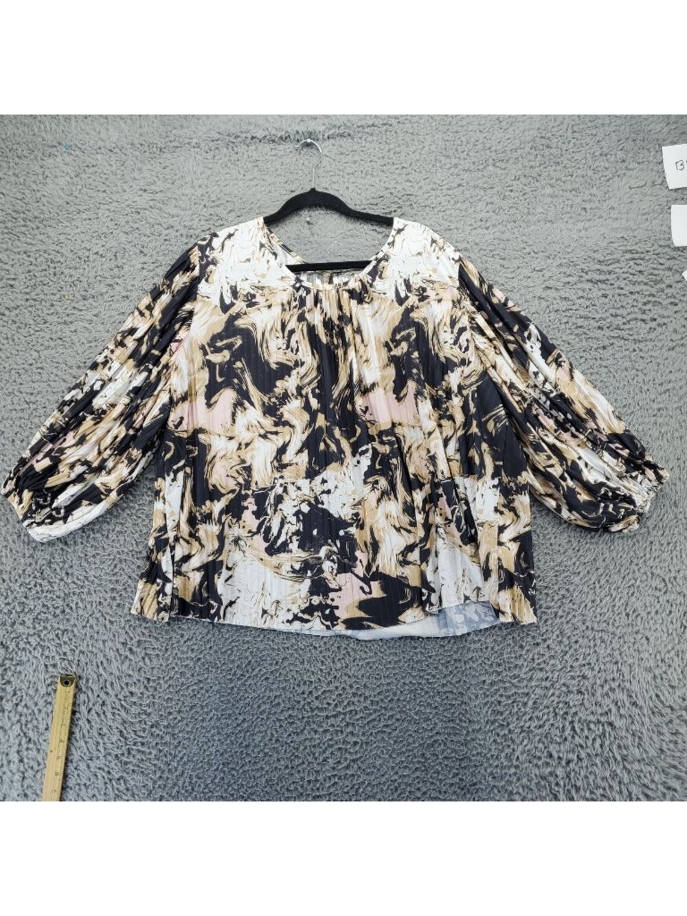 Cato Est. 1946 Top Womens 22/24W Multicolor Abstract Balloon Sleeve Blouse